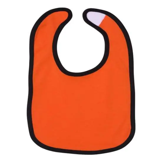 Rabbit Skins&reg; Infant Soft Contrast Trim Jersey Bib Orange/ black {2}