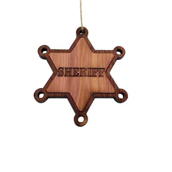 Sheriff - Cedar Ornament {2}
