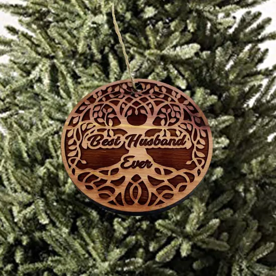 Best Husband Ever Celtic Tree of Life - Cedar Ornament {3}