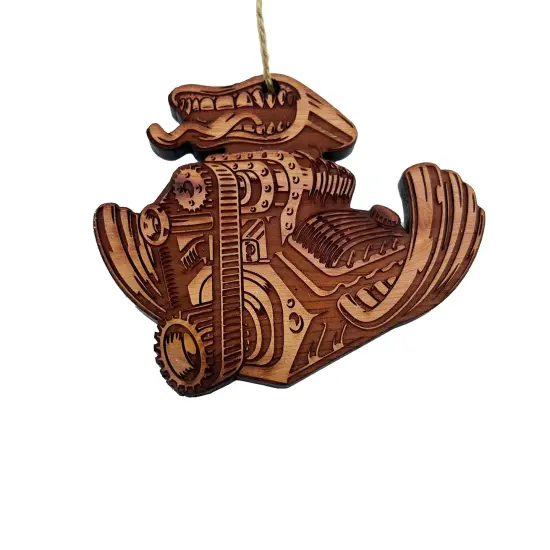 Hot Rod Engine - Cedar Ornament {1}