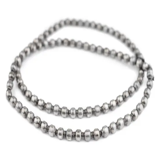 The Bead Chest Silver Prayer Beads 9x7mm, Full Strand of Quality Metal Spacers for DIY Jewelry Design {3}
