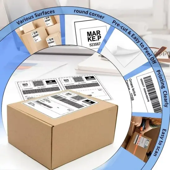 Half Sheet Shipping Labels 8.5" x 5.5" Optimized Solutions for Laser and Inkjet Printers {2}