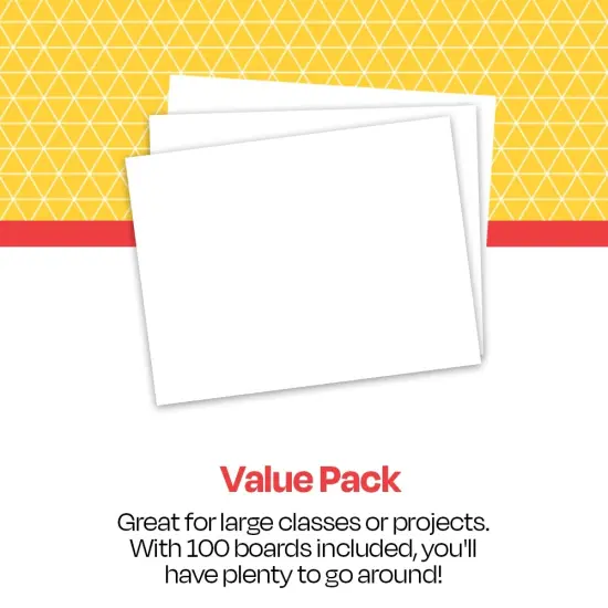 School Smart Railroad Board, 22 x 28 Inches, 6-Ply, White, Pack of 100 {4}
