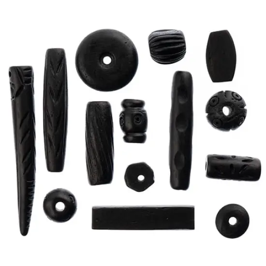 John Bead Natural Bone Beads Assorted Box Set, 250g Black {1}