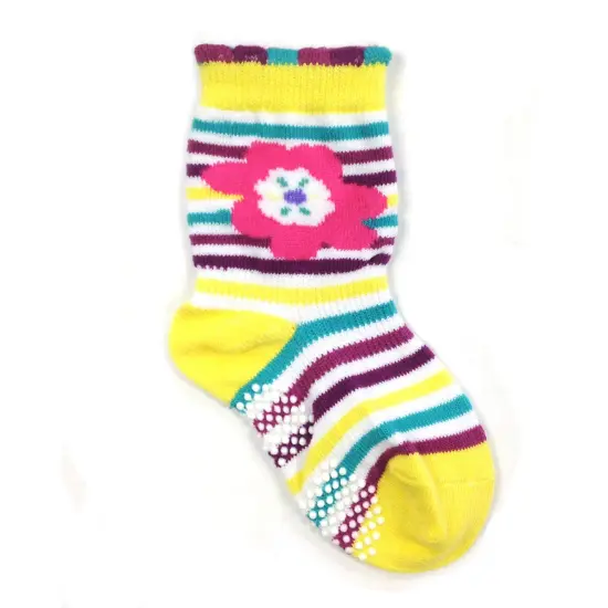 Wrapables Peek A Boo Animal Non-Skid Toddler Socks Set of 3, Duck (L) {2}