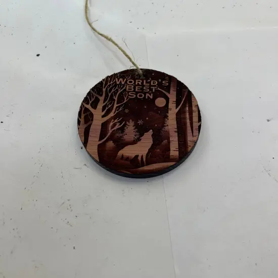 Winter Wolf I Love you Nana - cedar ornament {4}