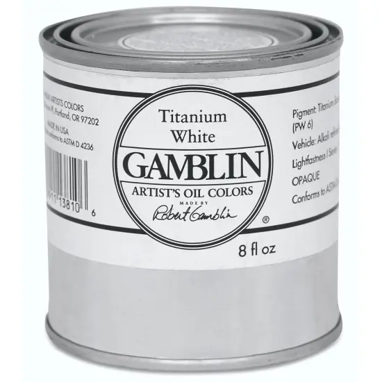 Gamblin Artist's Oil Color - Titanium White, 8 oz Can {2}