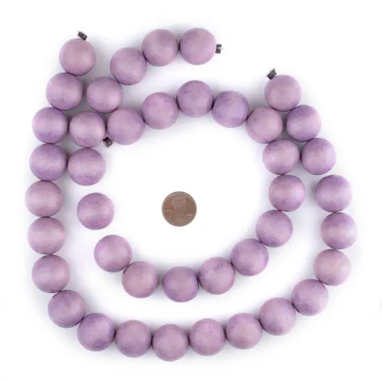 The Bead Chest Natural 20mm Wooden Beads in Purple for Jewelry Making &ndash; Round Loose Wood Spacer Beads I Approximately 20 Beads {2}