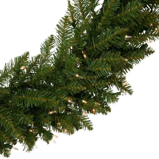 Northlight Pre-Lit Rockwood Pine Artificial Christmas Wreath - 36" - Clear Lights Green {4}