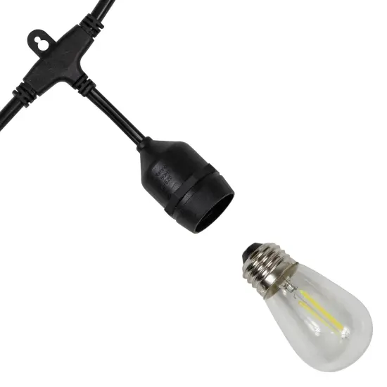 Northlight LED S14 Patio String Lights -Clear - 19.25' Black Wire - 20 ct {6}