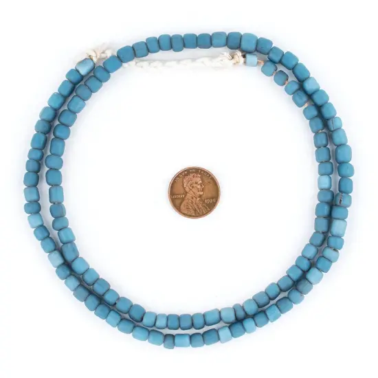 The Bead Chest Indonesian Glass Beads, Small Java Bali 4mm Spacers Jewelry Making Supplies for Necklaces, Bracelets, DIY Crafts (Dark Denim) {2}