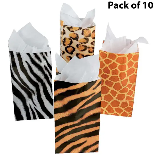 Animal Print Paper Treat Bags - 10 inches tall by 5 inches wide | The perfect goody bags | RAHEEV&reg; {1}