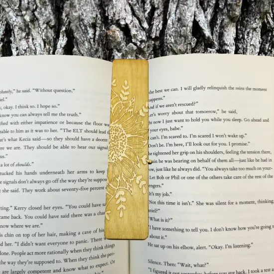 Bookmark - Sunflower - Birch wood {1}
