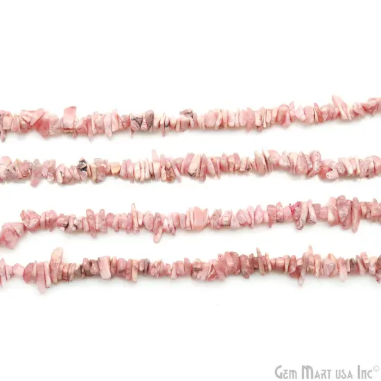 Rhodochrosite Chip Beads, 34 Inch, Natural Chip Strands, Drilled Strung Nugget Beads, 3-7mm, Polished, GemMartUSA (CHRS-70001) {4}