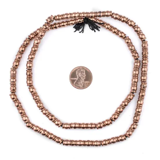 The Bead Chest Copper Beveled Barrel Beads 7x5mm, Full Strand of Quality Metal Spacers for DIY Jewelry Design {2}