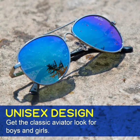 Livin' Well Baby Aviator Sunglasses for Kids - Silver {4}