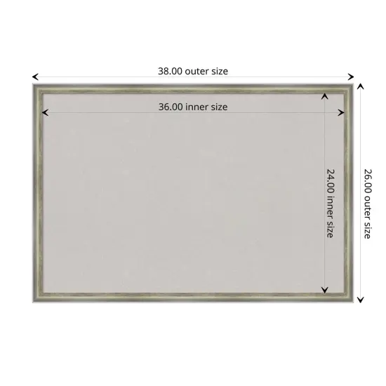 Salon Scoop Wood Framed Corkboard, Grey Cork Silver {3}