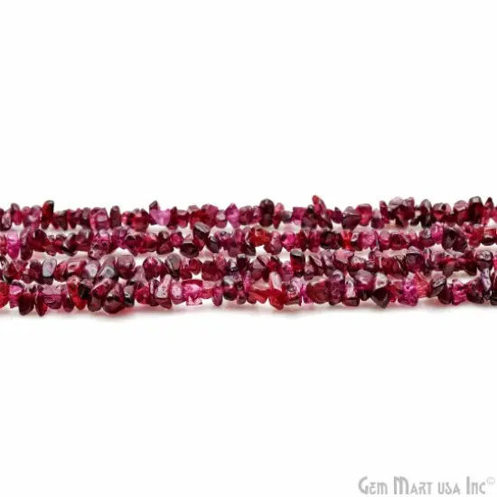 Rhodolite Chip Beads, 34 Inch, Natural Chip Strands, Drilled Strung Nugget Beads, 3-7mm, Polished, GemMartUSA (CHRD-70001) {4}