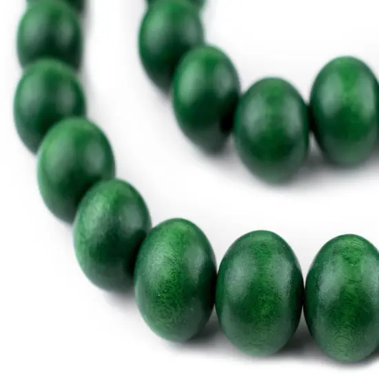 The Bead Chest Natural 16mm Wooden Beads in Green for Jewelry Making &ndash; Round Loose Wood Spacer Beads I Approximately 25 Beads {3}