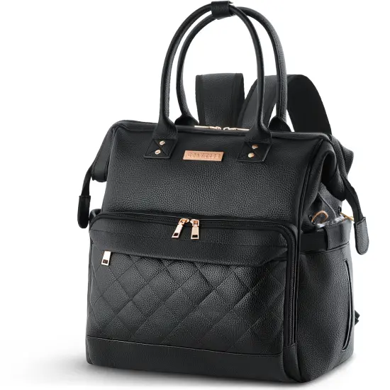 Yarn Storage Backpack for Knitting & Crocheting on the Go - Faux Leather Water-Resistant Bag with USB Port {1}