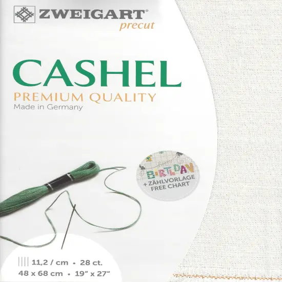Precut Zweigart Cashel 28 count Opalescent White {1}