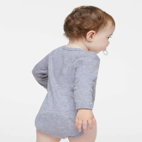 Rabbit Skins&reg; Infant Fine Jersey Long Sleeve Bodysuit Natural {6}