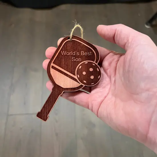 Worlds Best Son Pickleball - Cedar Ornament {4}