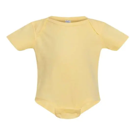 Rabbit Skins&reg; Infant Baby Rib Short Sleeve Bodysuit Banana {1}