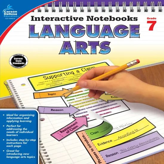 Carson Dellosa 7th Grade Language Arts Interactive Notebooks, Personalized Workbook Covering Plot Structure, Modifiers, Sentence Structure, Allusion, and More {1}