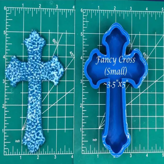 Fancy Cross - 5" - Silicone Freshie Mold {1}