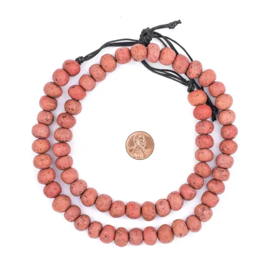 The Bead Chest Moroccan Pottery Beads, Red, Round: Genuine North African Berber Tribal Beads for DIY Jewelry Making and More {2}