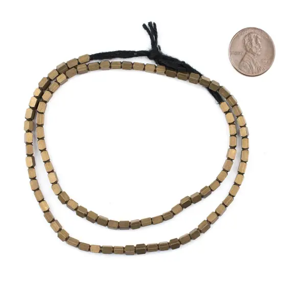 The Bead Chest Antiqued Brass Cube Beads 3mm 16 Inch Strand {2}