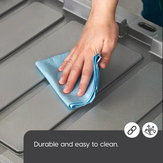 IRIS USA 11.5Gal Heavy-Duty Storage Plastic Bin Tote Container for Garage with Durable Lid Gray {3}