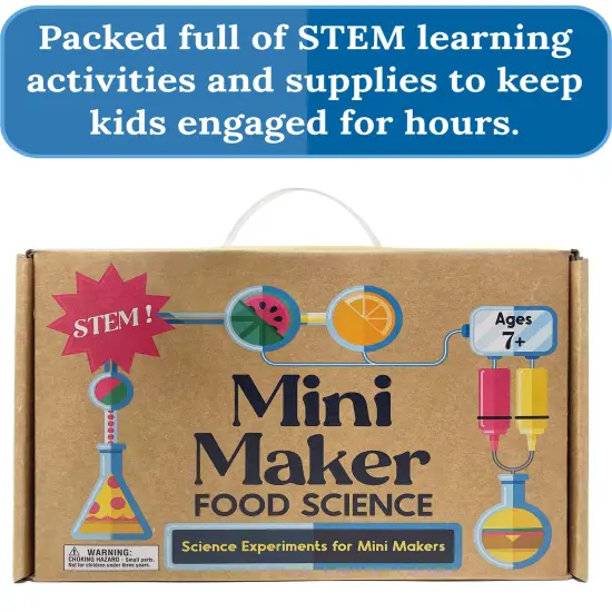 Carson Dellosa 29pc Mini Maker Food Science Kit, Crafts, Tiny Experiments, Stickers, Mini Journal, Activity Book, Name Tag, and More School Supplies, STEM Activities for Kids Grade 2 and Up {2}