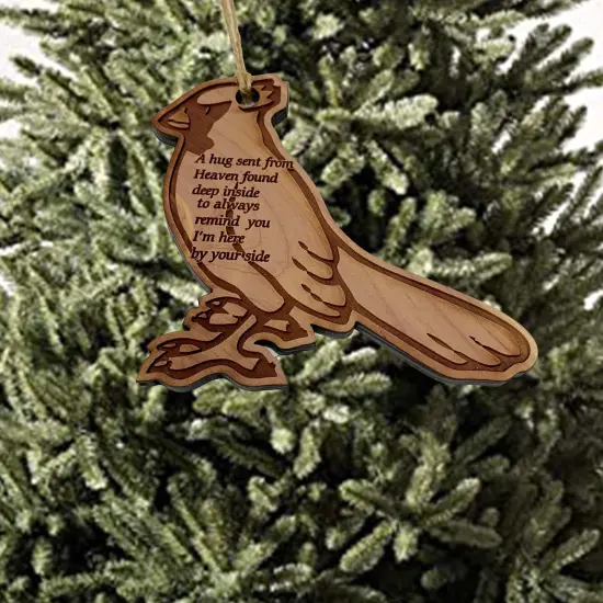A Hug Sent from Heaven- Raw Cedar Cardinal Ornament {2}