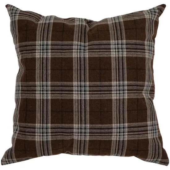 Northlight 16.5" Brown Plaid Stag Christmas Throw Pillow {7}