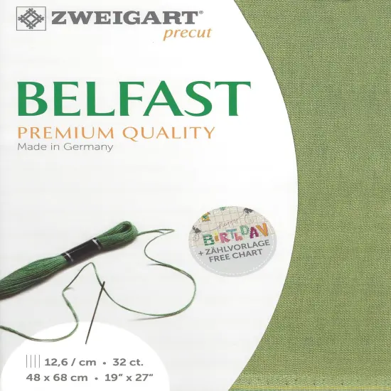 Precut Zweigart Belfast 32 count Olive {1}