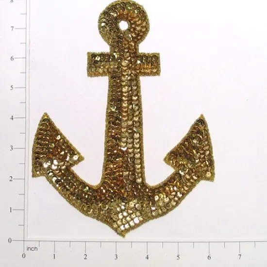 Anchor Sequin Applique/Patch Gold {1}