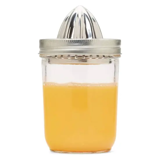 Jarware - 82654 Jarware Stainless Steel Citrus Juicer Lid for Mason Jars, Wide-Mouth, Metallic {3}