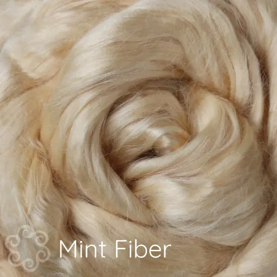2oz Mint Fiber: Natural White Undyed Combed Top Roving. Plant Based, Eco Friendly, Vegan {2}