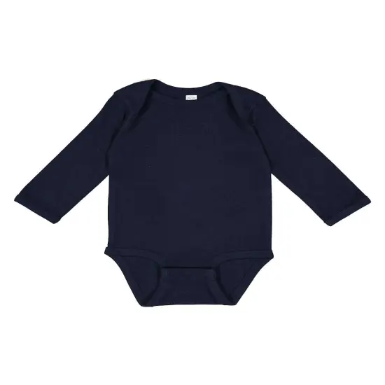 Rabbit Skins&reg; Infant Fine Jersey Long Sleeve Bodysuit Navy {1}