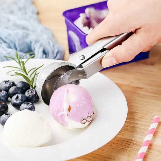 Kitcheniva Stainless Steel Ice Cream Scoop With Trigger {2}