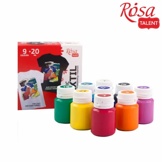 STYLE Textile Acrylic Paint Set. 9 colors (20ml) by Rosa Talent {5}