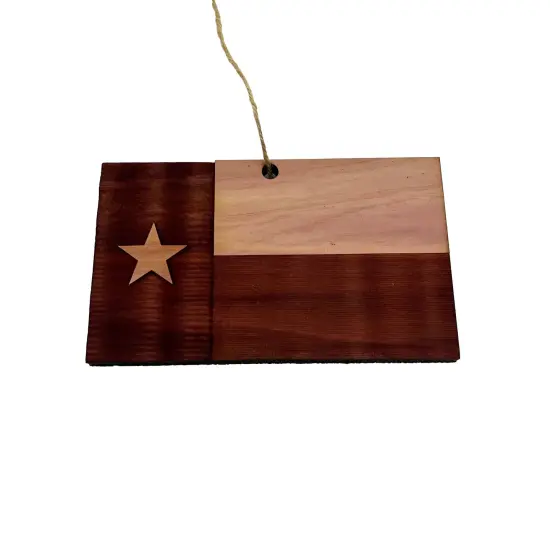 Texas Flag Lone Star - Cedar Ornament {2}