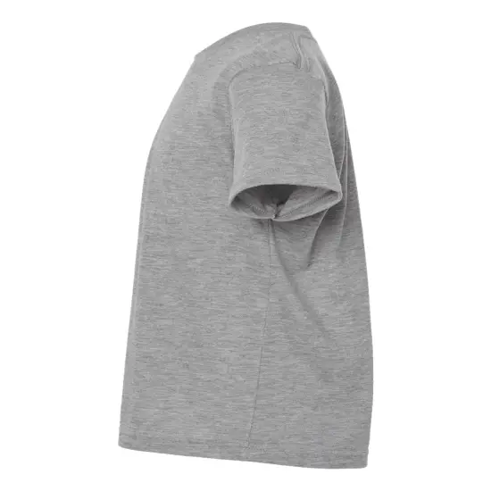 Tultex&reg; Crewneck Short Sleeve Youth Poly-Rich T-Shirt Heather royal {6}