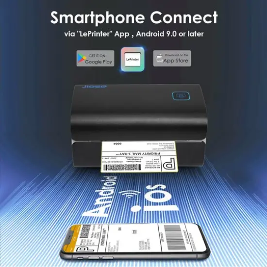 Wireless Thermal Label Printer Jiose 162mm/s High-Speed 4x6 Shipping Label Printer {3}