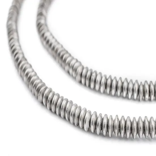 The Bead Chest Silver 5mm Saucer Beads, Full Strand of Quality Metal Spacers for DIY Jewelry Design {1}