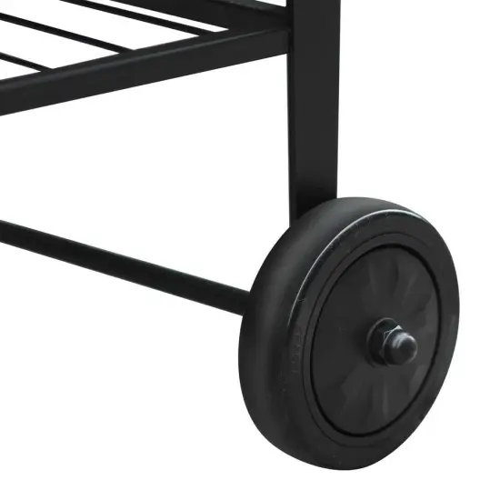 Outdoor Rolling Planter Storage Box Metal Frame with Extra Mesh Tires Black {3}