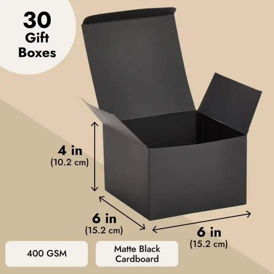 30-Pack Matte Black Gift Boxes with Lids for Special Events {3}