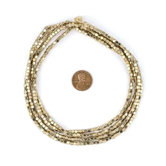 The Bead Chest Brass Rounded Cube Beads 3mm, Full Strand of Quality Metal Spacers for DIY Jewelry Design {2}